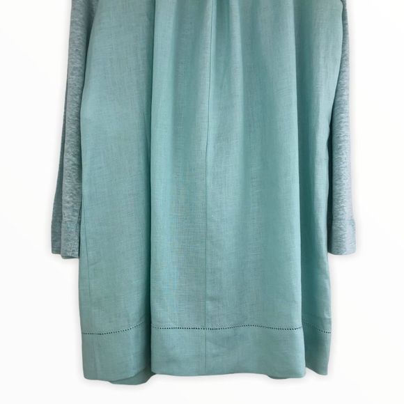 Escada Linen Aqua Pearl Accent Lightweight Tunic Top size 4 in Surf - Picture 6 of 16